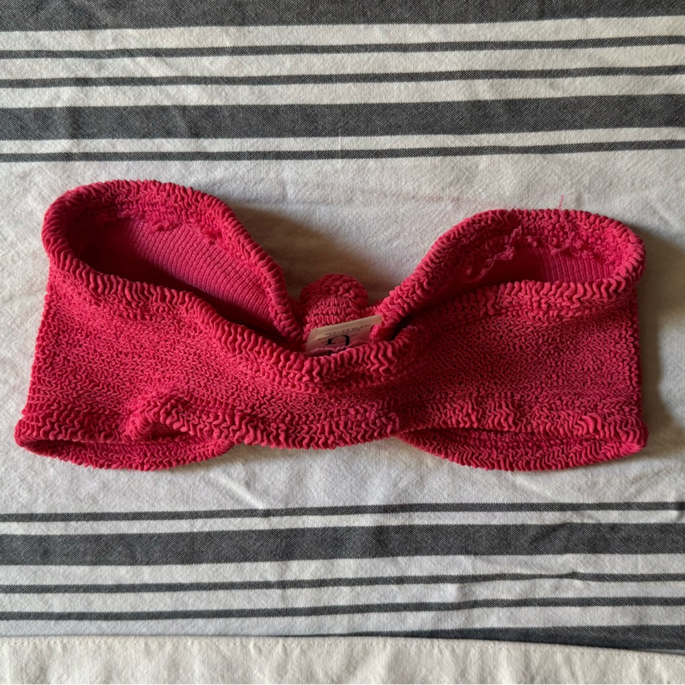 Hunza G Jean Bandeau Bikini Top Raspberry One Size - Picture 5 of 5